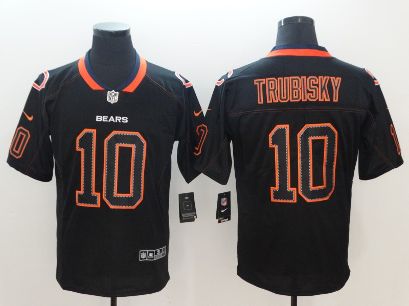Men's Chicago Bears #10 Mitch Trubisky Black Team Jersey